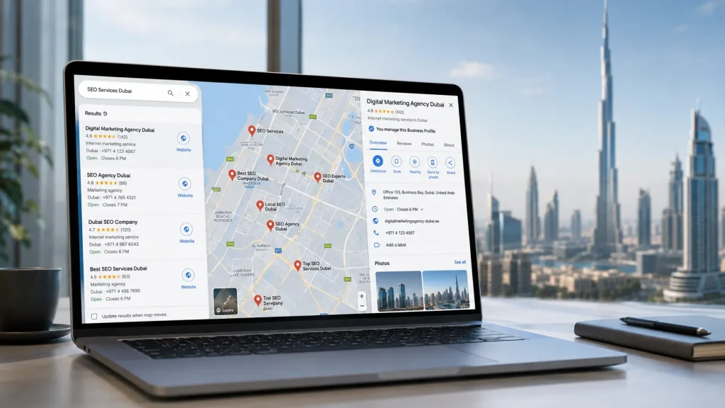 Local SEO using Google Business Profile for businesses in Dubai